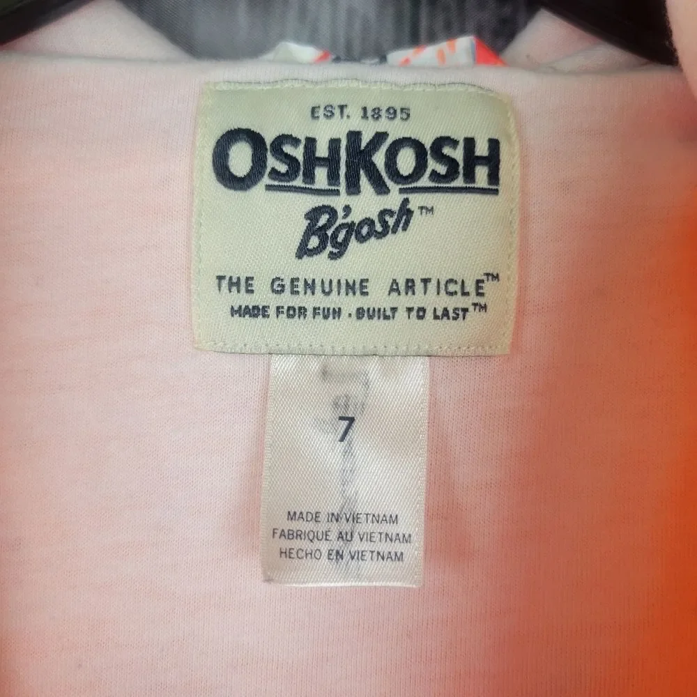 OshKosh Orange Lightweight Spring Jacket Windbreaker Size 7